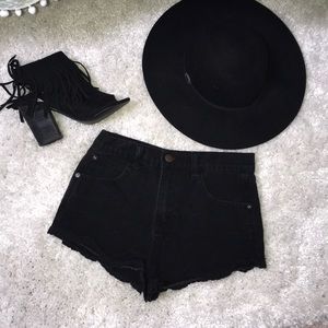 Forever 21 Black Boho Denim Shorts